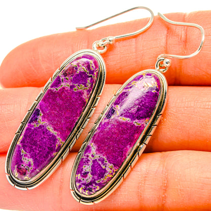 Purple Copper Composite Turquoise Earrings handcrafted by Ana Silver Co - EARR425433