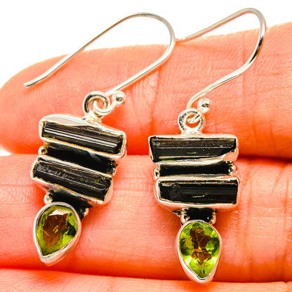Green Tourmaline, Peridot Earrings handcrafted by Ana Silver Co - EARR425443