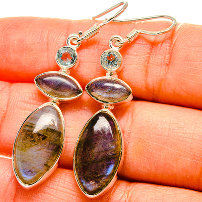 Labradorite, Blue Topaz Earrings handcrafted by Ana Silver Co - EARR425447