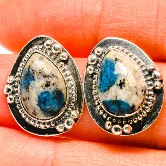 K2 Blue Azurite Earrings handcrafted by Ana Silver Co - EARR425452