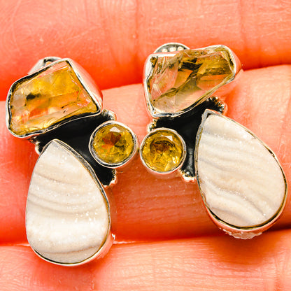 Desert Druzy, Citrine Earrings handcrafted by Ana Silver Co - EARR425453