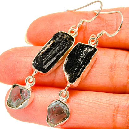 Tektite, Aquamarine Earrings handcrafted by Ana Silver Co - EARR425460