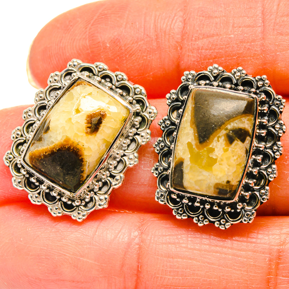 Septarian Nodule Earrings handcrafted by Ana Silver Co - EARR425461