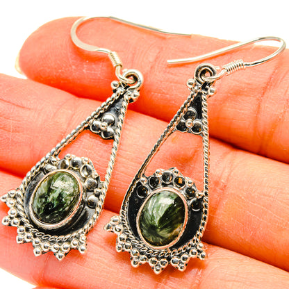Seraphinite Earrings handcrafted by Ana Silver Co - EARR425481