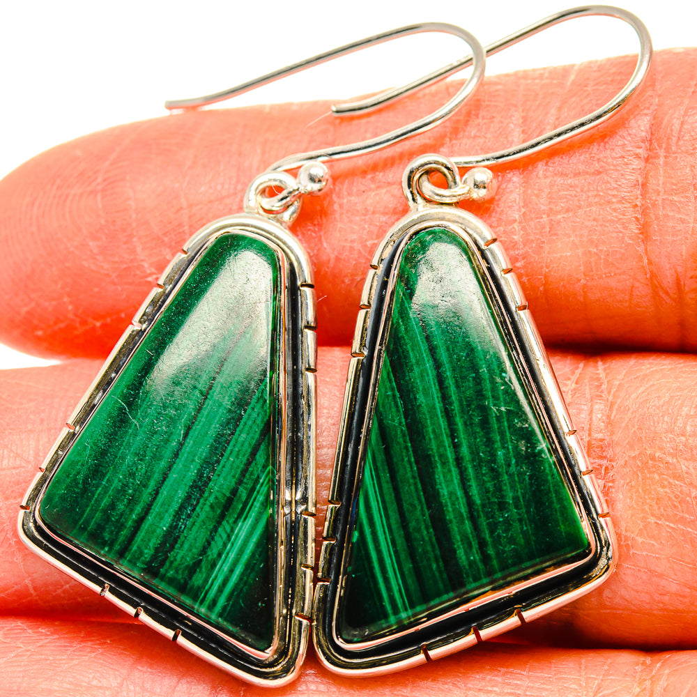 Malachite Earrings handcrafted by Ana Silver Co - EARR425488
