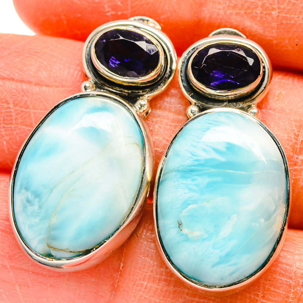 Larimar Earrings handcrafted by Ana Silver Co - EARR425494