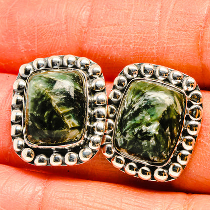 Seraphinite Earrings handcrafted by Ana Silver Co - EARR425499