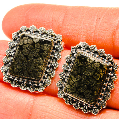 Pyrite Agate Earrings handcrafted by Ana Silver Co - EARR425507