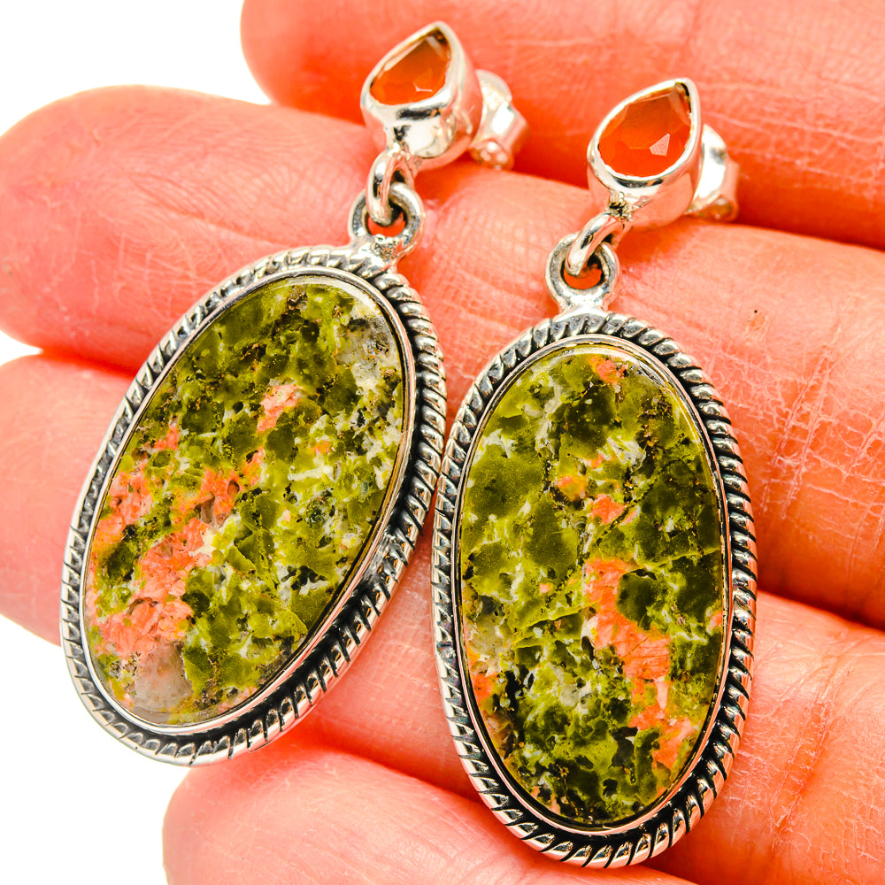 Unakite Earrings handcrafted by Ana Silver Co - EARR425525