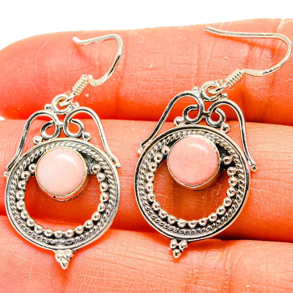 Pink Opal Earrings handcrafted by Ana Silver Co - EARR425538