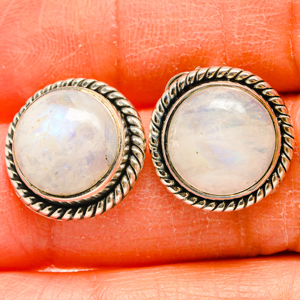 Rainbow Moonstone Earrings handcrafted by Ana Silver Co - EARR425541