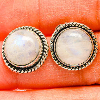 Rainbow Moonstone Earrings handcrafted by Ana Silver Co - EARR425541