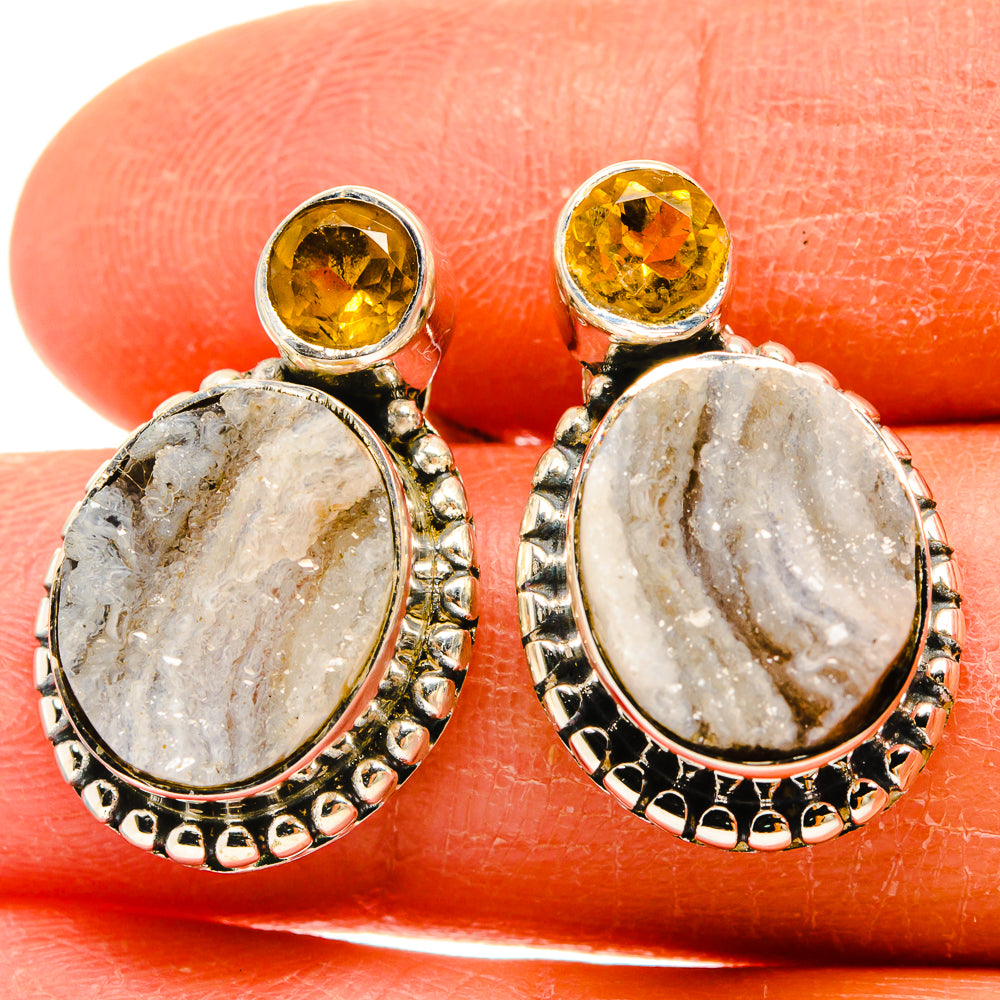 Desert Druzy Earrings handcrafted by Ana Silver Co - EARR425554