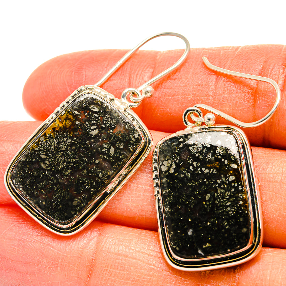 Pyrite Agate Earrings handcrafted by Ana Silver Co - EARR425558