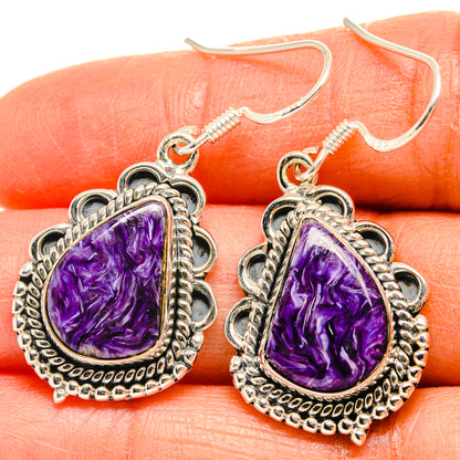 Charoite Earrings handcrafted by Ana Silver Co - EARR425562