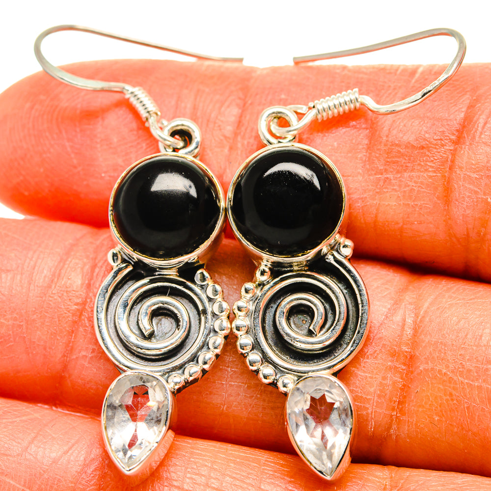 Black Onyx Earrings handcrafted by Ana Silver Co - EARR425566