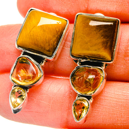 Tiger Eye Earrings handcrafted by Ana Silver Co - EARR425584