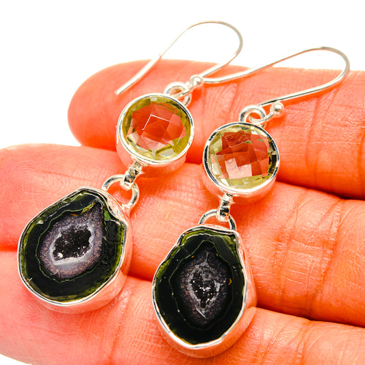 Coconut Geode Druzy Earrings handcrafted by Ana Silver Co - EARR425588
