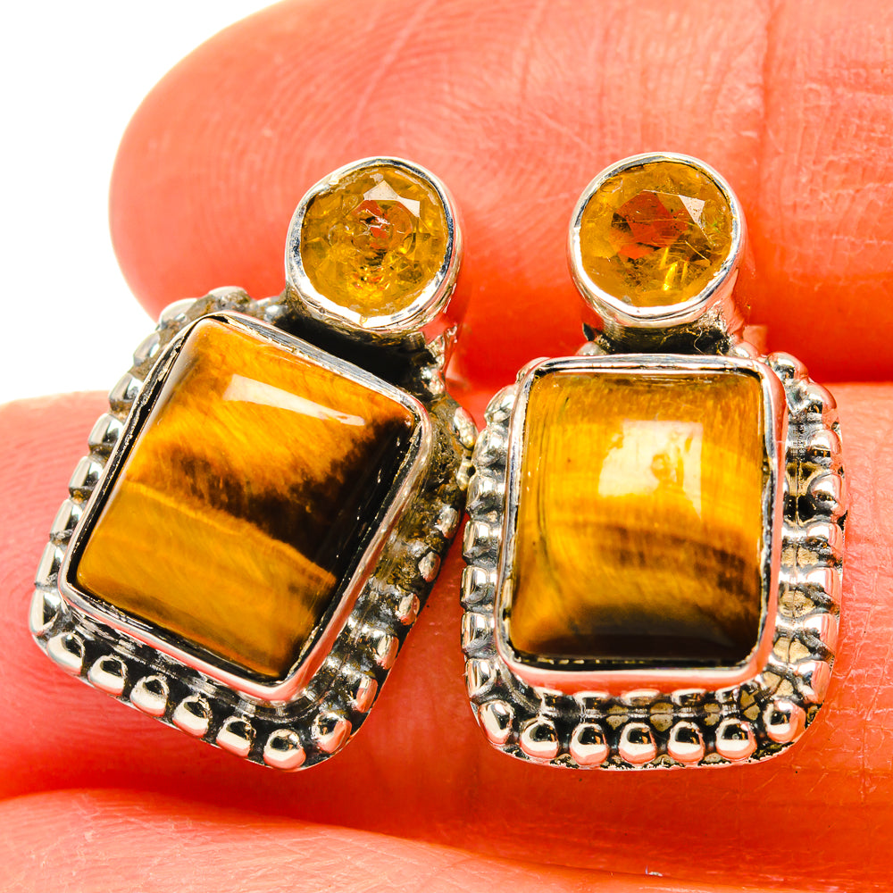 Tiger Eye Earrings handcrafted by Ana Silver Co - EARR425591