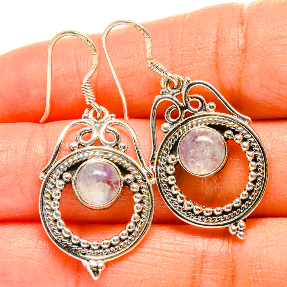 Rainbow Moonstone Earrings handcrafted by Ana Silver Co - EARR425601