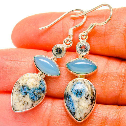 K2 Blue Azurite Earrings handcrafted by Ana Silver Co - EARR425604