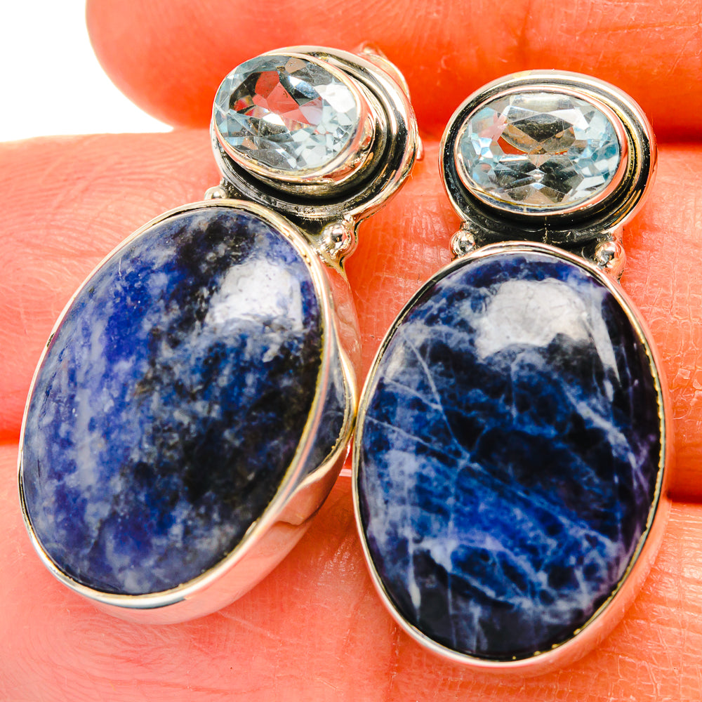 Sodalite Earrings handcrafted by Ana Silver Co - EARR425605