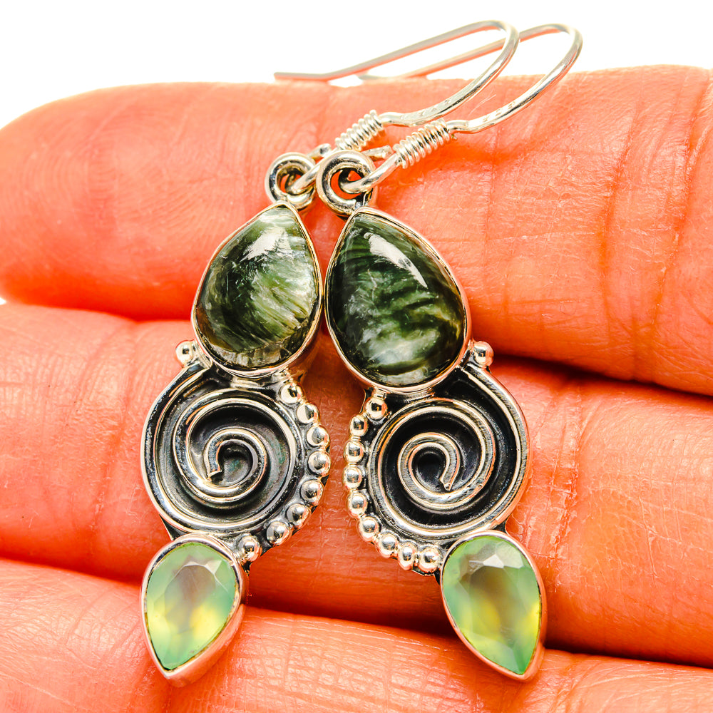 Seraphinite Earrings handcrafted by Ana Silver Co - EARR425610