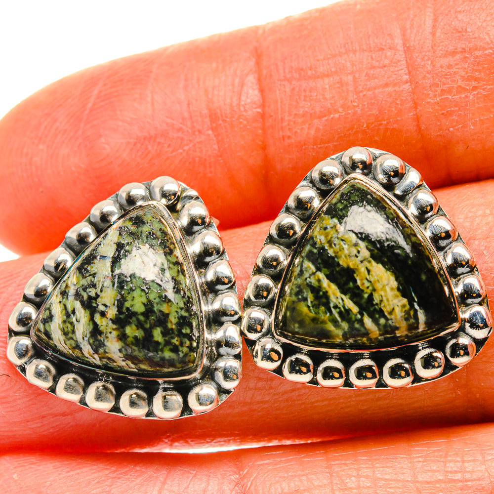 Lizard Jasper Earrings handcrafted by Ana Silver Co - EARR425616