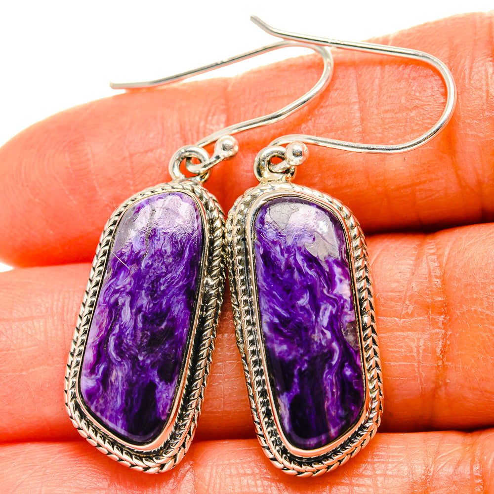 Charoite Earrings handcrafted by Ana Silver Co - EARR425618