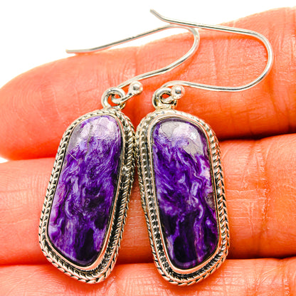 Charoite Earrings handcrafted by Ana Silver Co - EARR425618