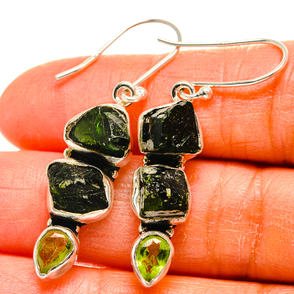 Chrome Diopside Earrings handcrafted by Ana Silver Co - EARR425620