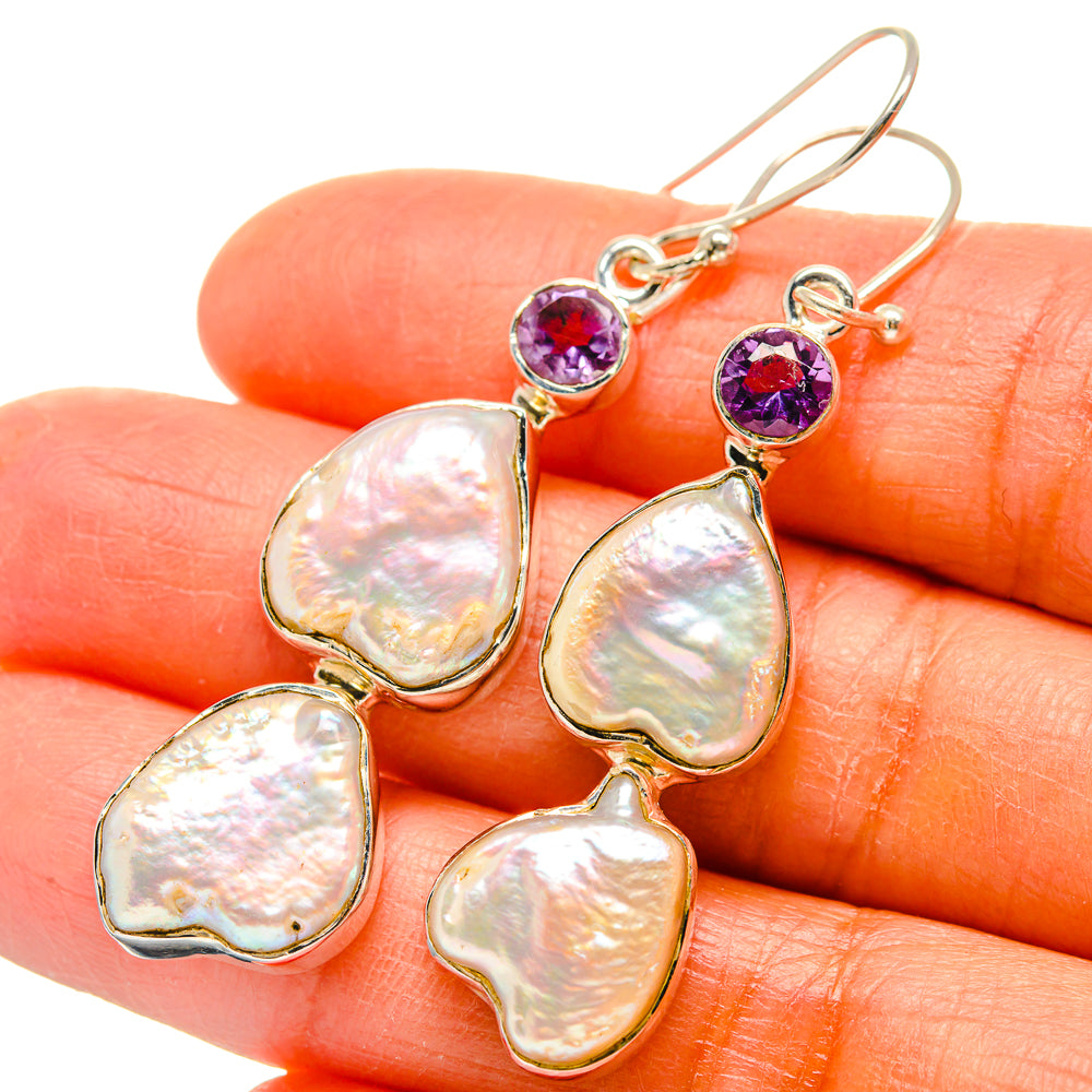 Mother Of Pearl Earrings handcrafted by Ana Silver Co - EARR425630