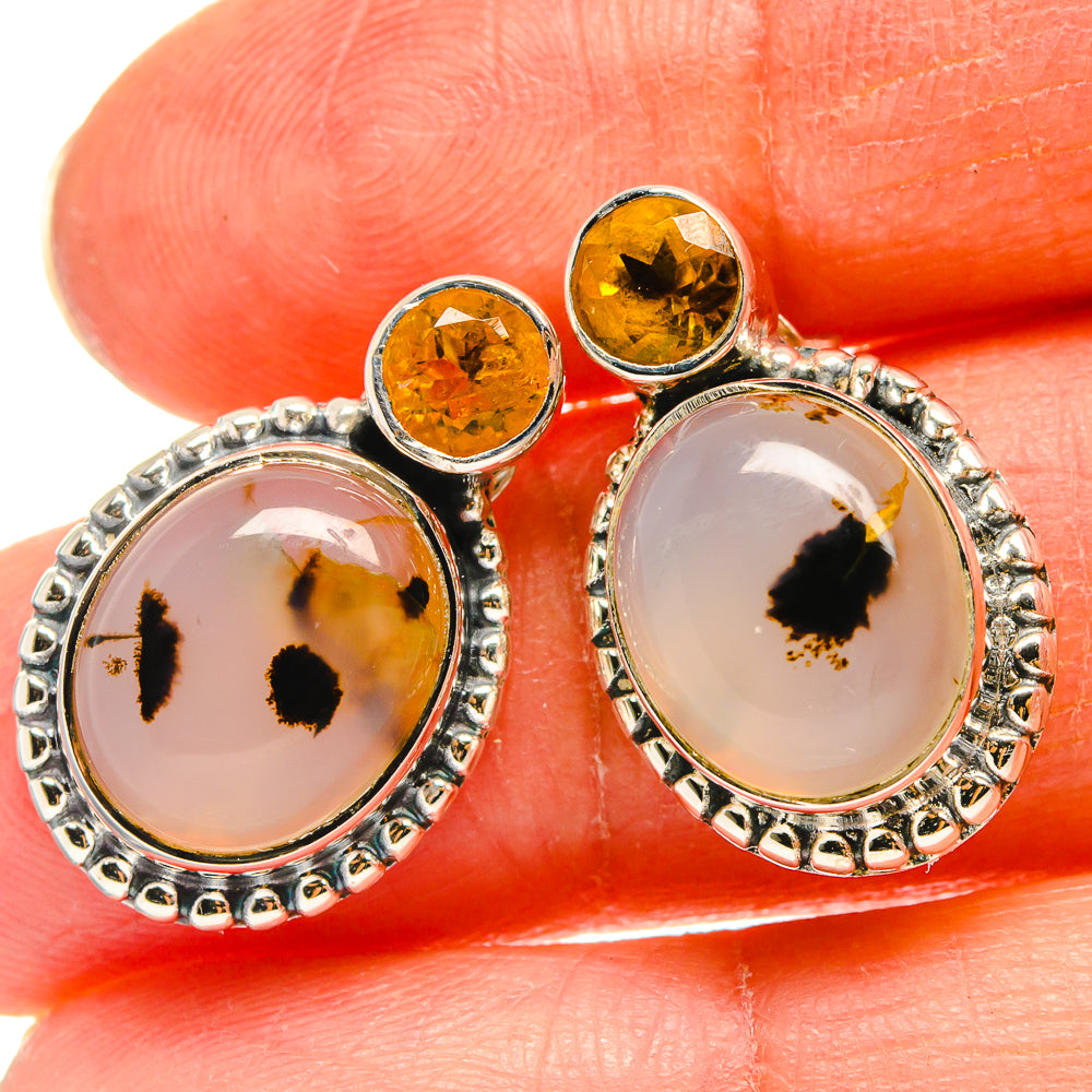 Montana Agate Earrings handcrafted by Ana Silver Co - EARR425639