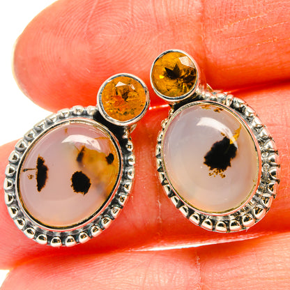 Montana Agate Earrings handcrafted by Ana Silver Co - EARR425639