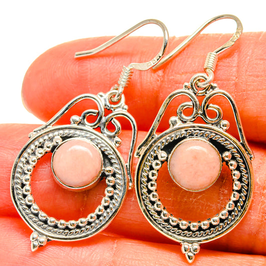 Pink Opal Earrings handcrafted by Ana Silver Co - EARR425643