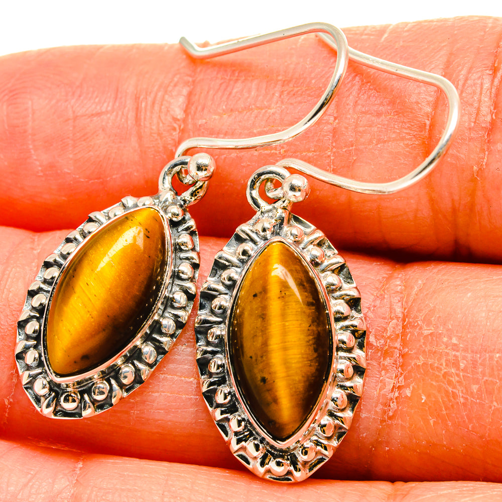 Tiger Eye Earrings handcrafted by Ana Silver Co - EARR425647