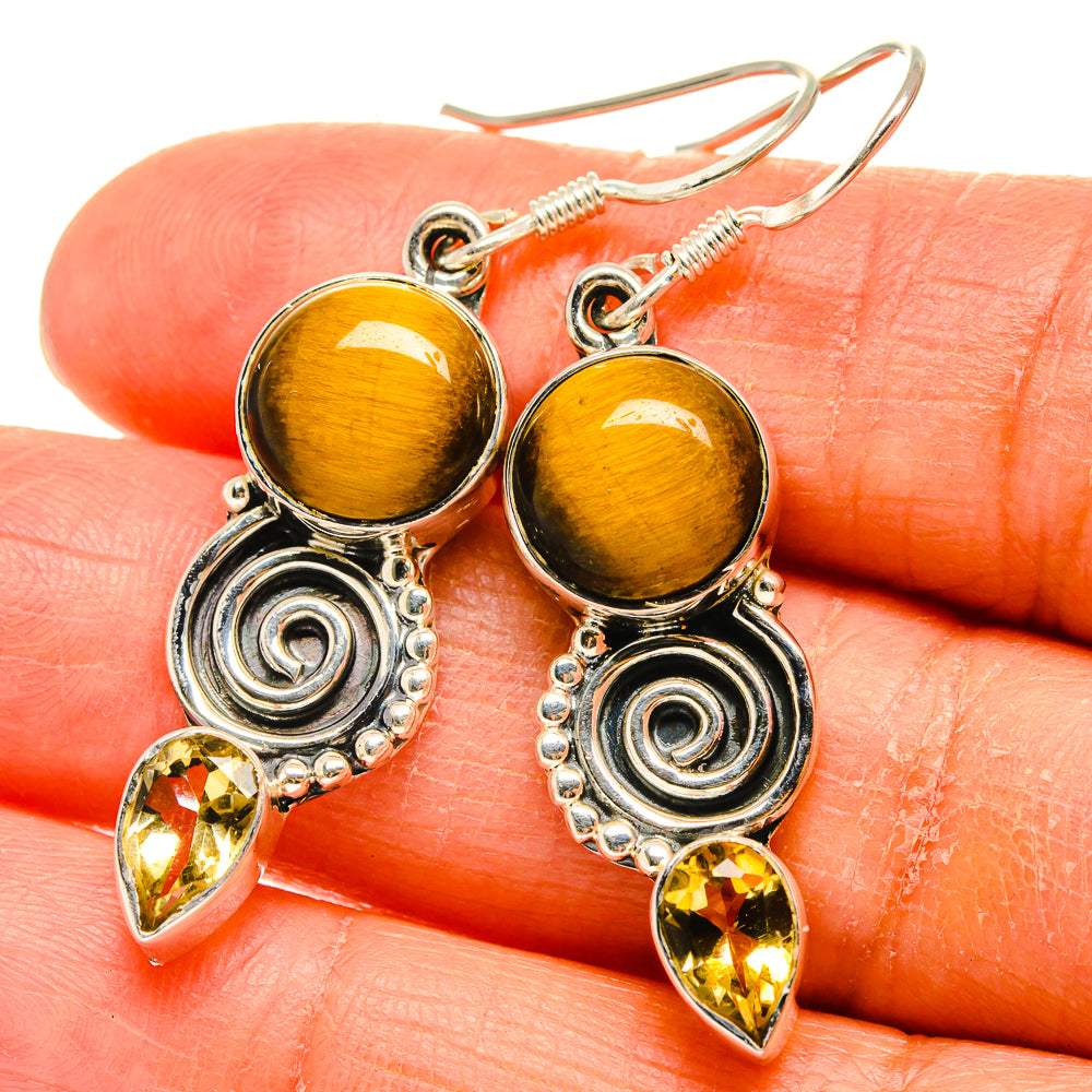 Tiger Eye Earrings handcrafted by Ana Silver Co - EARR425649