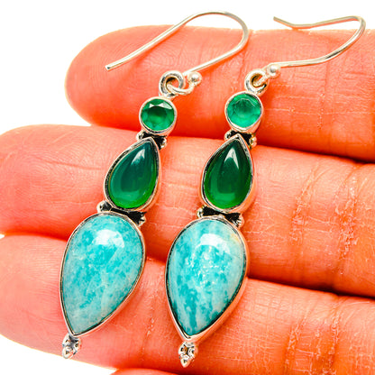 Amazonite Earrings handcrafted by Ana Silver Co - EARR425653