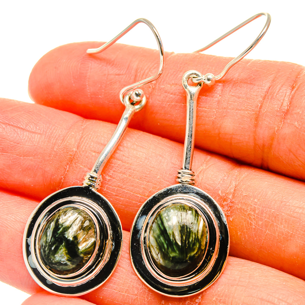 Seraphinite Earrings handcrafted by Ana Silver Co - EARR425656