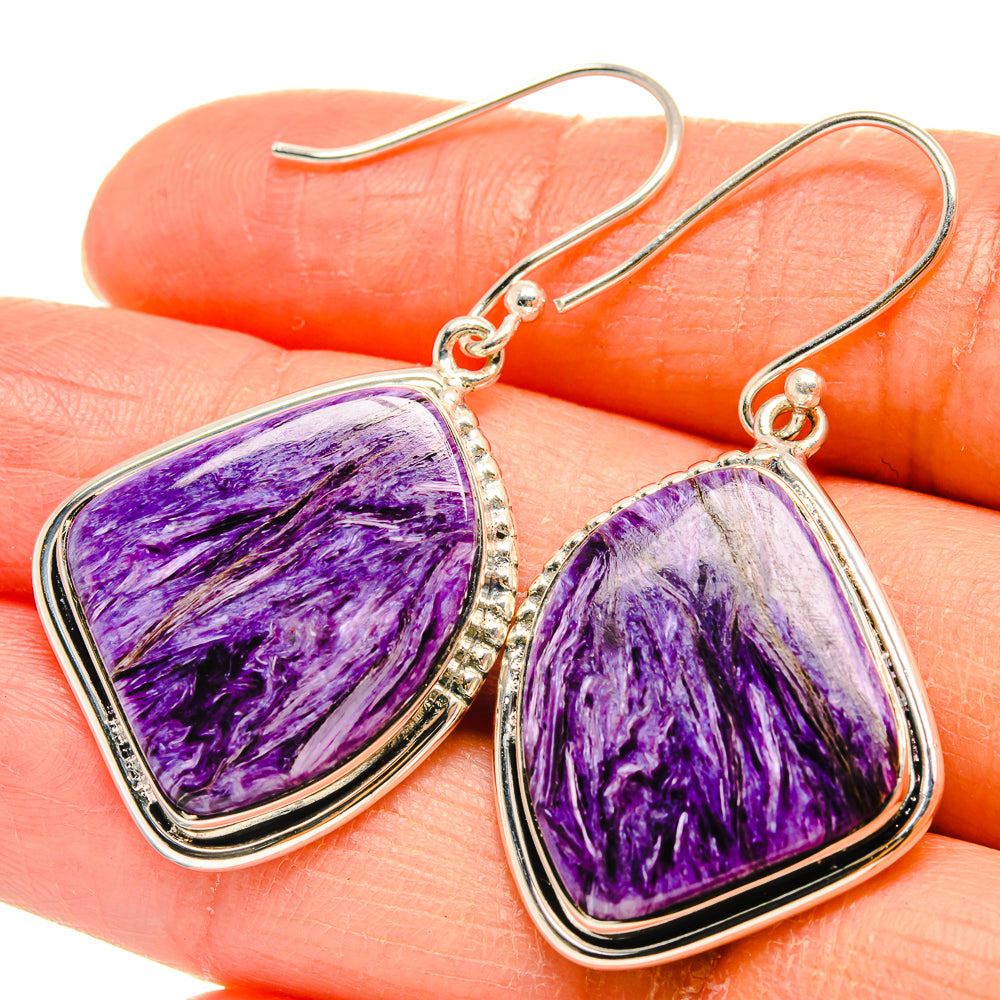 Charoite Earrings handcrafted by Ana Silver Co - EARR425657