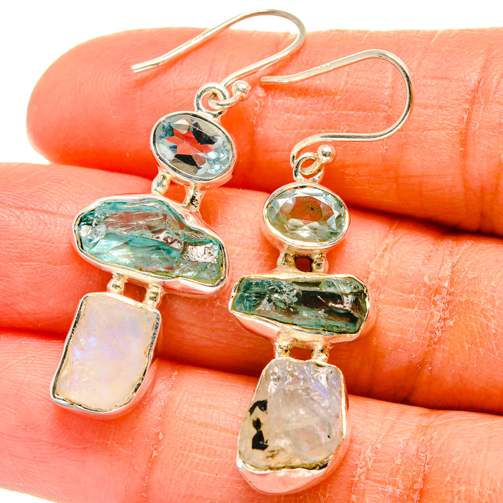 Rainbow Moonstone Earrings handcrafted by Ana Silver Co - EARR425658