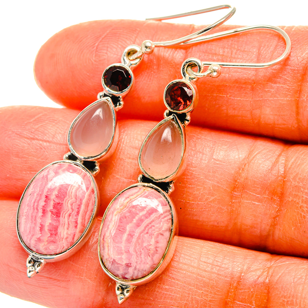 Rhodochrosite Earrings handcrafted by Ana Silver Co - EARR425660