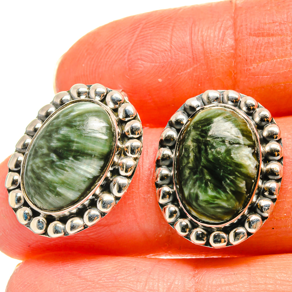 Seraphinite Earrings handcrafted by Ana Silver Co - EARR425668
