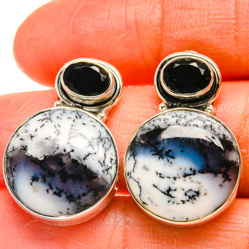 Dendritic Opal Earrings handcrafted by Ana Silver Co - EARR425674