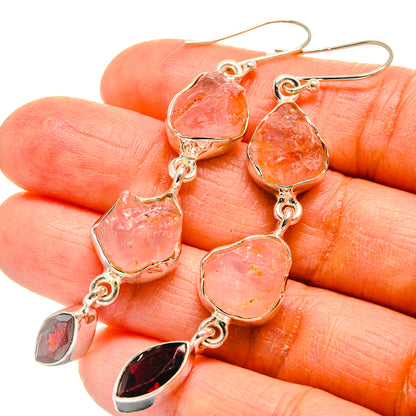 Rose Quartz Earrings handcrafted by Ana Silver Co - EARR425686