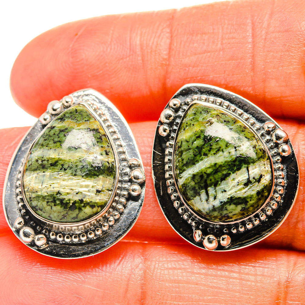 Lizard Jasper Earrings handcrafted by Ana Silver Co - EARR425690