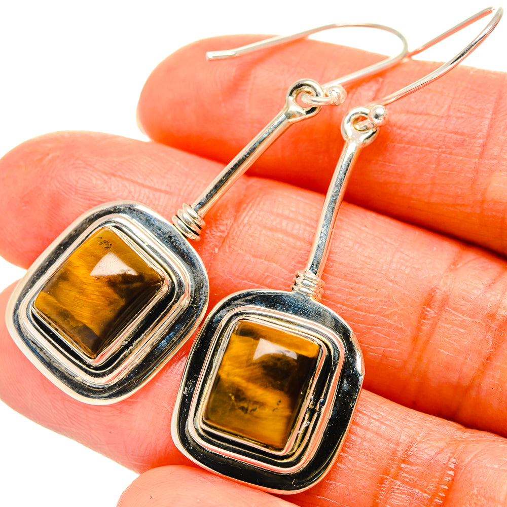 Tiger Eye Earrings handcrafted by Ana Silver Co - EARR425694