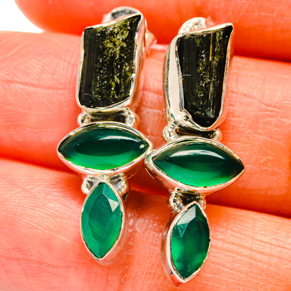 Chrome Diopside Earrings handcrafted by Ana Silver Co - EARR425703