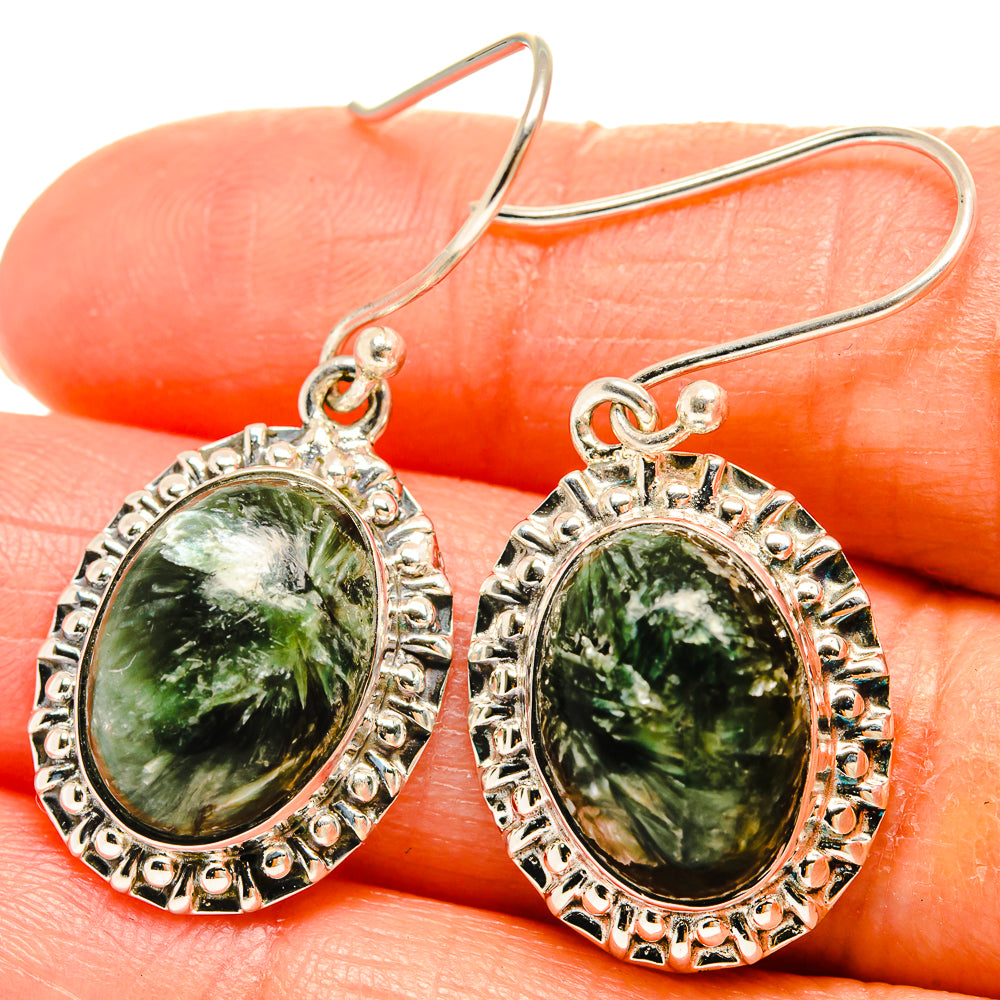 Seraphinite Earrings handcrafted by Ana Silver Co - EARR425704