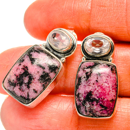 Rhodonite Earrings handcrafted by Ana Silver Co - EARR425719